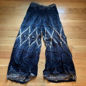 Blue Floral Harem Pants